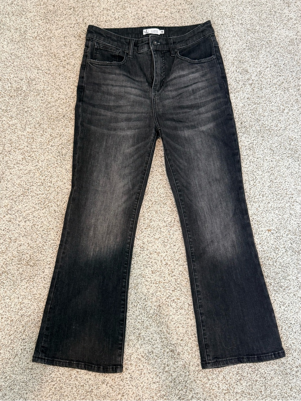 Carve Designs Women's Washed Black Flared Jeans